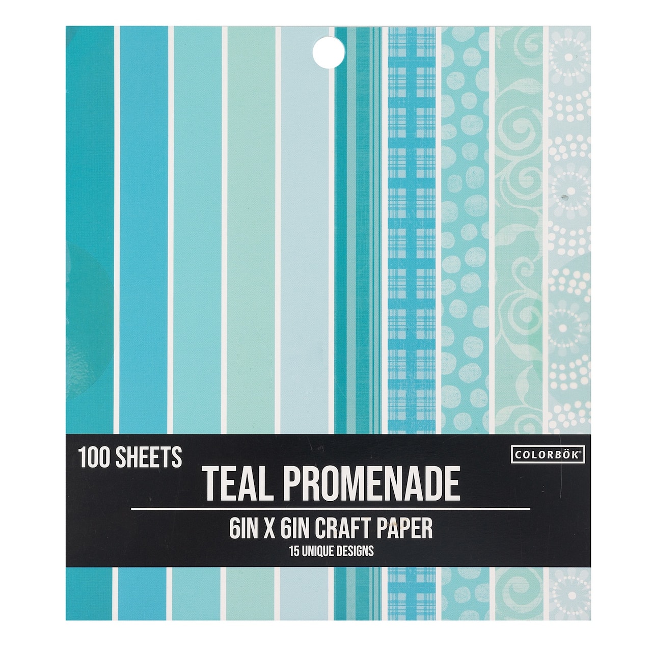 Colorbok® 6" x 6" Teal Promenade Single-Sided Printed Cardstock, 100 Sheets